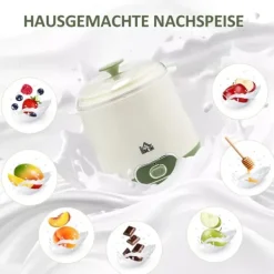 HOMCOM Yoghurtmaskine 1,5L - Hvid Plastik m. Si til Græsk Yoghurt Clearance