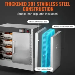 Hot Box madvarmer 4-trins koncessionsvarmeskab, med vandbakke, effektiv opvarmning, energieffektiv, perfekt til catering Hot