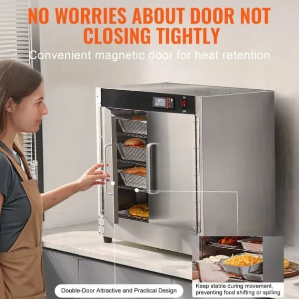 Hot Box madvarmer 4-trins koncessionsvarmeskab, med vandbakke, effektiv opvarmning, energieffektiv, perfekt til catering Hot