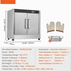 Hot Box madvarmer 4-trins koncessionsvarmeskab, med vandbakke, effektiv opvarmning, energieffektiv, perfekt til catering Hot