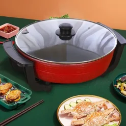 Hot Pot, Højkvalitets aluminium, Gryde diameter 30 cm, Dybde 10 cm, 1360W effekt, 360° opvarmning Sale