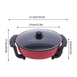 Hot Pot, 6L kapacitet, justerbar temperaturkontrol,Rød Best
