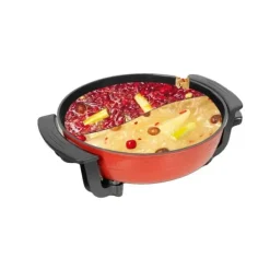Elektriske Stegepander & Wokker>Hot Pot, 6L kapacitet, 1360W effekt, 220V spænding, 5 temperaturindstillinger, 31cm diameter
