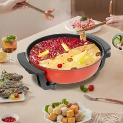 Elektriske Stegepander & Wokker>Hotpot med to smage - Elektrisk gryde - Non-stick - 6 l - 5 temperaturtrin - 1360 W