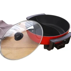 Elektriske Stegepander & Wokker>Hotpot, 1360W opvarmningskraft, 24 cm diameter, non-stick belægning, 360° cirkulationsopvarmning, skridsikre fødder
