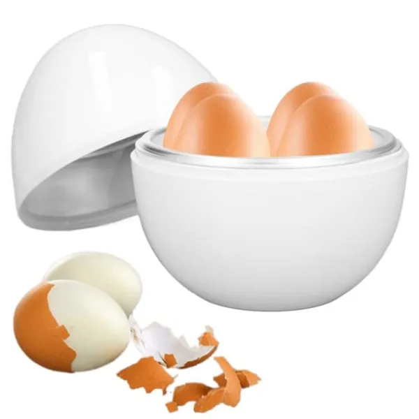 Madlavningsmaskiner>Hårdkokt äggkokare 4 ägg Kapacitet Kompakt design ABS-material Äggform Mikrovågsfunktion Äggkokare