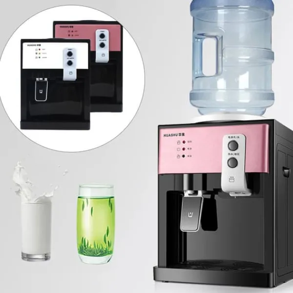Vandkølere>HS-09, fritstående vandkøler & dispenser, varm/kold, aftageligt design, sølv, til hjem eller kontor