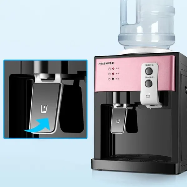 Vandkølere>HS-09, fritstående vandkøler & dispenser, varm/kold, aftageligt design, sølv, til hjem eller kontor