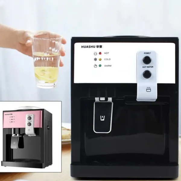 Vandkølere>HS-09, fritstående vandkøler & dispenser, varm/kold, aftageligt design, sølv, til hjem eller kontor