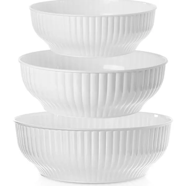 Hvid plastik køkkenskål 2,5/4/5 l 3 stk. Sale