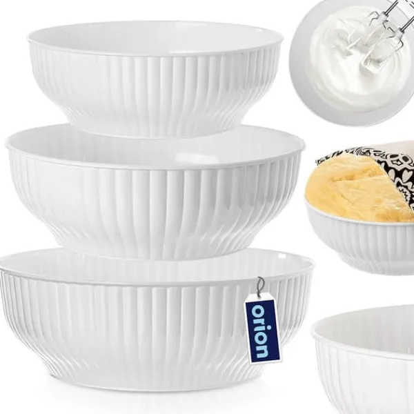 Hvid plastik køkkenskål 2,5/4/5 l 3 stk. Sale