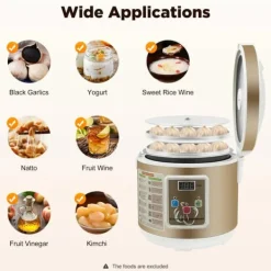 Hvidløgsfermenter - Maskine til sort hvidløg - 5 l kapacitet - 4 riste - 30–85 °C - 90 W - 220–240 V - Non-stick belægning - Beige Online