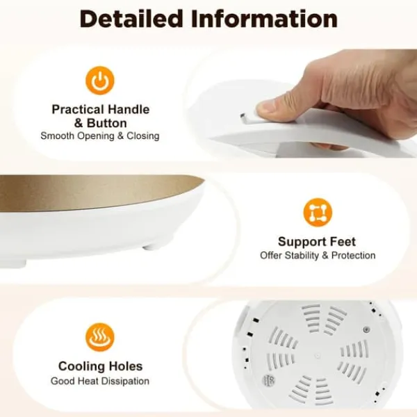 Hvidløgsfermenter - Maskine til sort hvidløg - 5 l kapacitet - 4 riste - 30–85 °C - 90 W - 220–240 V - Non-stick belægning - Beige Online