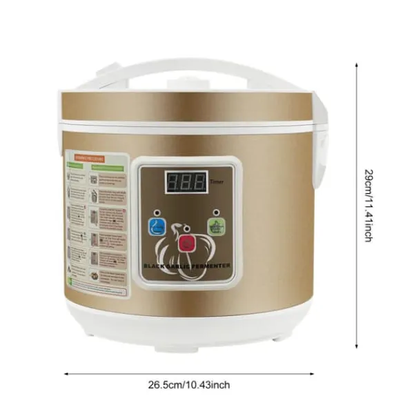 Hvidløgsfermenter - Maskine til sort hvidløg - 5 l kapacitet - 4 riste - 30–85 °C - 90 W - 220–240 V - Non-stick belægning - Beige Online