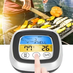 2-i-1 digitalt madkøkkentermometer med touchskærm temperaturmåler og tidsmålingsværktøj New