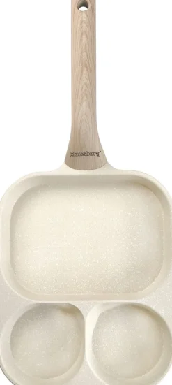 Gryder, Stegepander Og Kasseroller>3-i-1 marmorpande til æg, pandekager og crepes 22x18cm BEIGE KLAUSBERG KB-7829