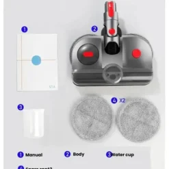 4-i-1 moppemundstykke til Dyson V7 / V8 / V10 / V11 - Med UV-C, LED og dobbelt roterende mopper Discount