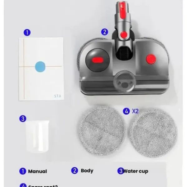 4-i-1 moppemundstykke til Dyson V7 / V8 / V10 / V11 - Med UV-C, LED og dobbelt roterende mopper Discount