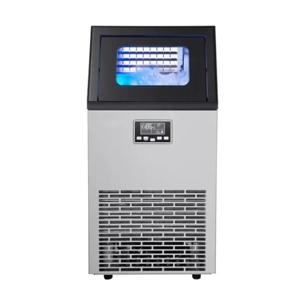 IJsblokjesmachine - Commerciële IJsmachine - Capaciteit 45 kg/dag - Opslag 13 kg - Vrijstaand of Onderbouw - RVS - LED-display - Zelfreinigend New