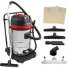 Grovstøvsugere>Industriel Støvsuger 80L Våd & Tør 45Mundstykker Kommerciel Rengøring 3000W Tredobbelt Motor Rustfrit Stål Stof Filter 1,5 m Slange 9 m Ledning Poselø | CDON