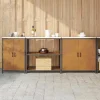 Industrielt køkkenopbevaringssæt med hylder - 3 pcs | Størrelse: 240x50x92 cm | Farve: Rusten Best
