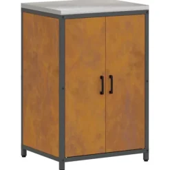 Industrielt køkkenopbevaringssæt med hylder - 3 pcs | Størrelse: 240x50x92 cm | Farve: Rusten Best