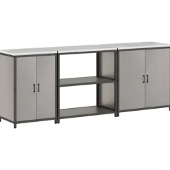 Industrielt køkkenopbevaringssæt med hylder - 3 pcs | Størrelse: 240x50x92 cm | Farve: Rusten Best