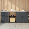 Monteringsfärdiga Kök & Pentryn>Industrielt køkkenopbevaringssæt med hylde - 3 dele | Farve: Antracit | Størrelse: 210x50x92 cm