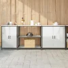 Monteringsfärdiga Kök & Pentryn>Industrielt køkkenopbevaringssæt med hylde - 3 pcs | Farve: Sølv | Størrelse: 240x50x92 cm