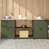 Industrielt køkkenopbevaringssæt med dør - 3 pcs | Farve: Oliven grøn | Størrelse: 210 x 50 x 92 cm Discount