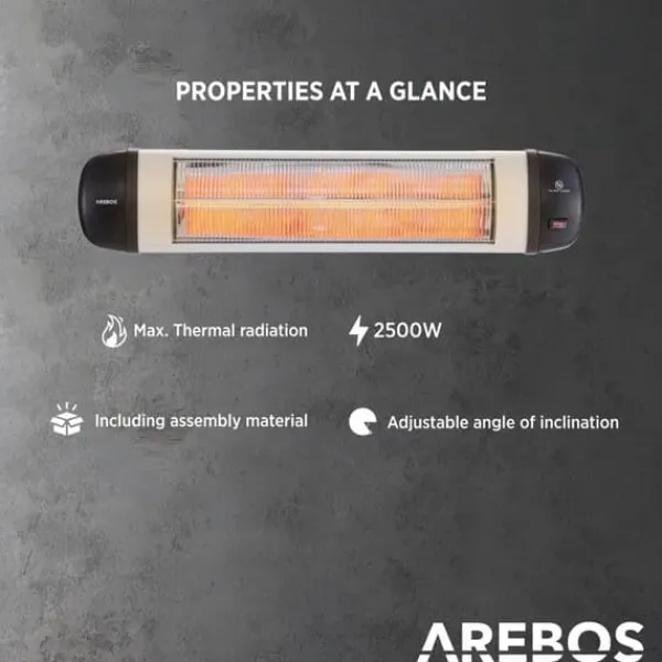 Terrassevarmere>Infrarød terrassevarmer 2500W sølv