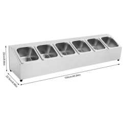 Beholdere Til Madopbevaring>Ingrediensbeholder, Rustfrit Stål, Pladsbesparende Design,9L, 6-gitter, Sølv
