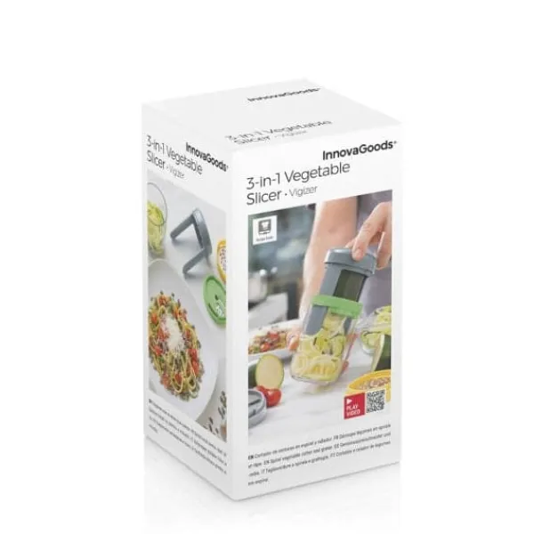 Mandolin- & Rivejern>InnovaGoods Vegetable Spiral Cutter and Grater with Recipes