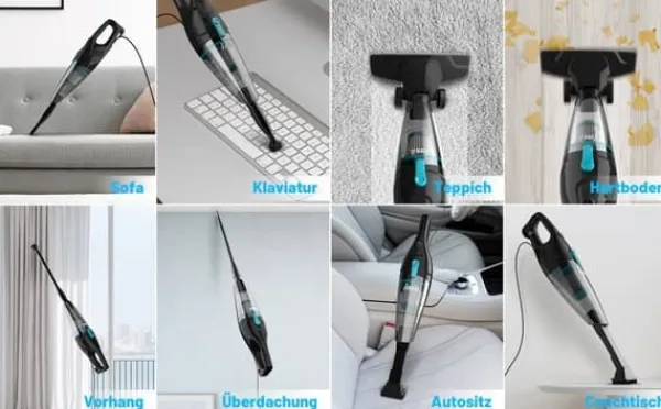 INSE R3S blå støvsuger med ledning – 2-i-1 håndholdt støvsuger og gulvstøvsuger med HEPA-filter