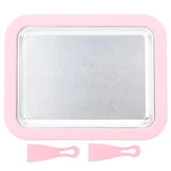 Ismaskine>Instant Ice Cream Maker Pan Roll Frozen Yoghurt Sorbet Gelato Familiesjov Sund hjemmelavet DIY Ice Cream Lille aluminiumslegeringspanel Pink