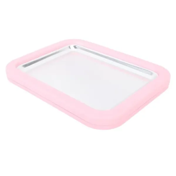 Ismaskine>Instant Ice Cream Maker Pan Roll Frozen Yoghurt Sorbet Gelato Familiesjov Sund hjemmelavet DIY Ice Cream Lille aluminiumslegeringspanel Pink