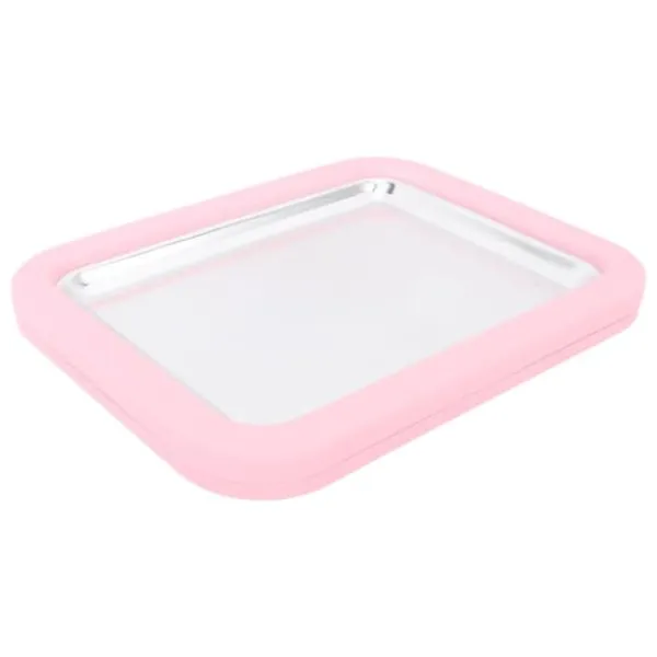 Ismaskine>Instant Ice Cream Maker Pan Roll Frozen Yoghurt Sorbet Gelato Familiesjov Sund hjemmelavet DIY Ice Cream Lille aluminiumslegeringspanel Pink
