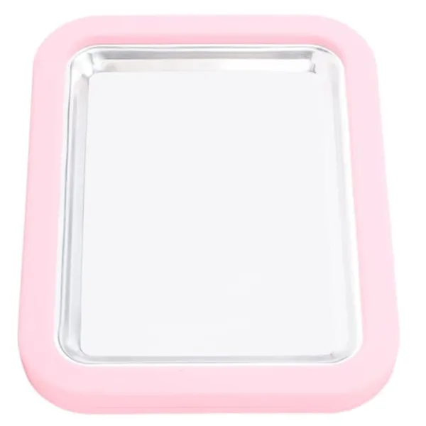 Ismaskine>Instant Ice Cream Maker Pan Roll Frozen Yoghurt Sorbet Gelato Familiesjov Sund hjemmelavet DIY Ice Cream Lille aluminiumslegeringspanel Pink