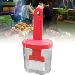 Integreret silikoneolieflaskebørste Olivenoliedispenserflaske med silikonebørste til madlavning Bagning Grill Syltning Pink Outlet