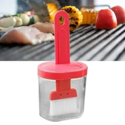 Integreret silikoneolieflaskebørste Olivenoliedispenserflaske med silikonebørste til madlavning Bagning Grill Syltning Pink Outlet