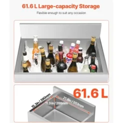 Isbeholder, 61,6 L, 61x61,4x94 cm, rustfrit stål Best