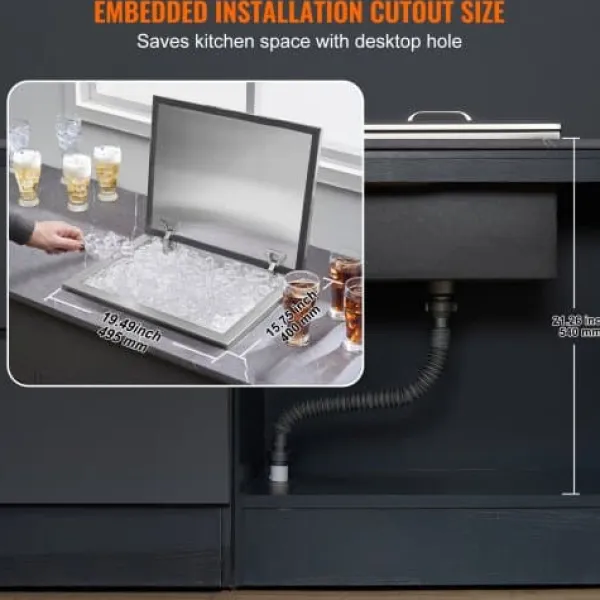 Iskiste, 50,8x40,6x33 cm, rustfrit stål, udendørs opbevaring Hot