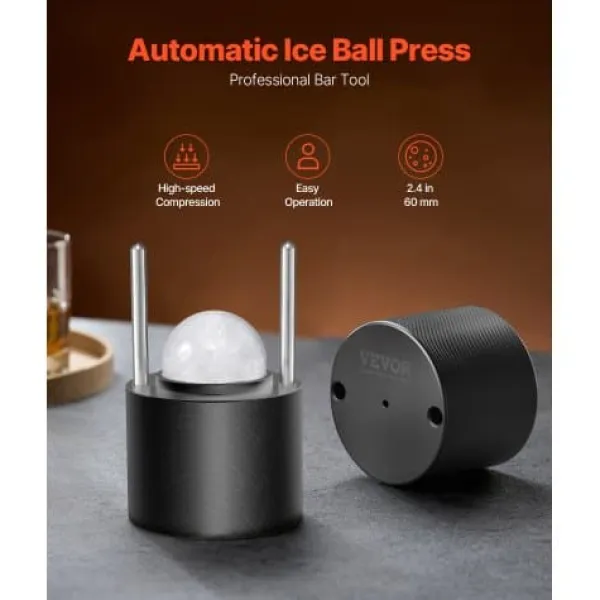 Pressere>Iskuglepres-sæt, 6 cm, Sort, Aluminium