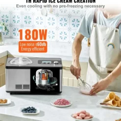 Ismaskine, 2 QT kapacitet, 180W effekt, AC120V 60Hz spænding, ≤60 dB(A) støjniveau, R134a kølemiddel Outlet