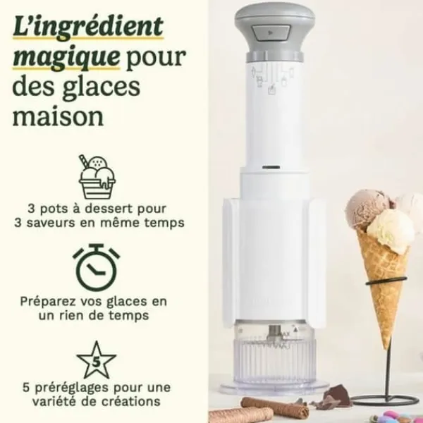 Skeer & Skovle>Ismaskine Cuisinart ICEFD10E Hvid Plastik 1 L 3,3 L 1L