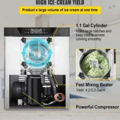 Ismaskine kommerciel, 3,5-4,4 UK gallon/h, rustfrit stål, effektiv, holdbar og energieffektiv løsning Best