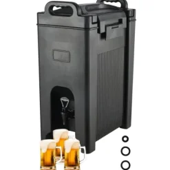 Drikkevareautomater>Isoleret 5 gallons drikkevaredispenser, fødevaregodkendt LDPE, til varme/kolde drikkevarer. Termisk køler med to-trins vandhane.
