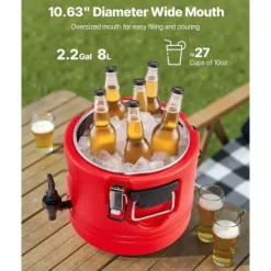 Drikkevareautomater>Isoleret Drikkevaredispenser, Kølekande 2,2 Gal/8L, Til Varme og Kolde Drikke