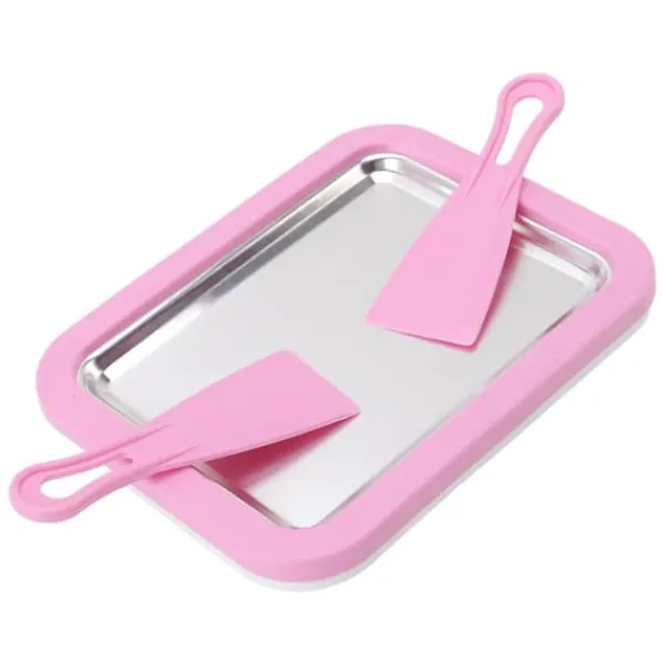 Isrulleplade Gør-det-selv Håndværk Ikke-stik påkrævet Stor størrelse Rustfrit Stål Rullemaskine med Plastikskovl Pink Outlet