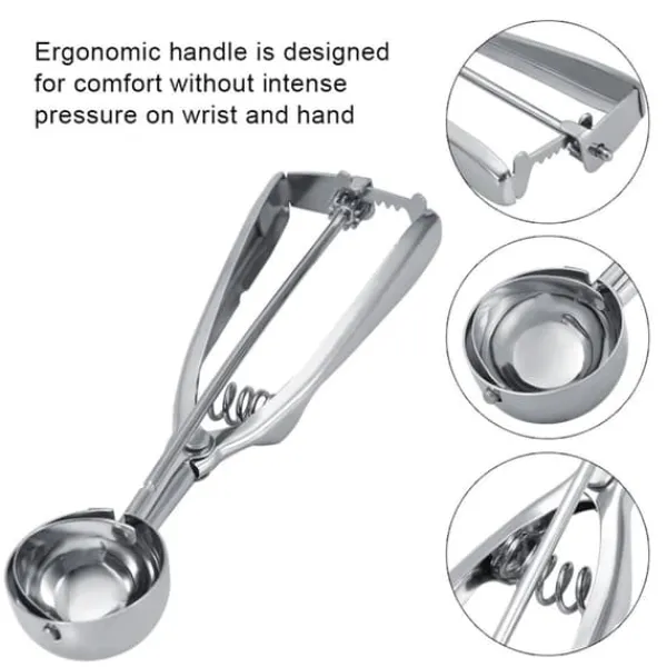 Isske - Rustfrit stål Trigger Cookie Scoop (4 cm diameter) New